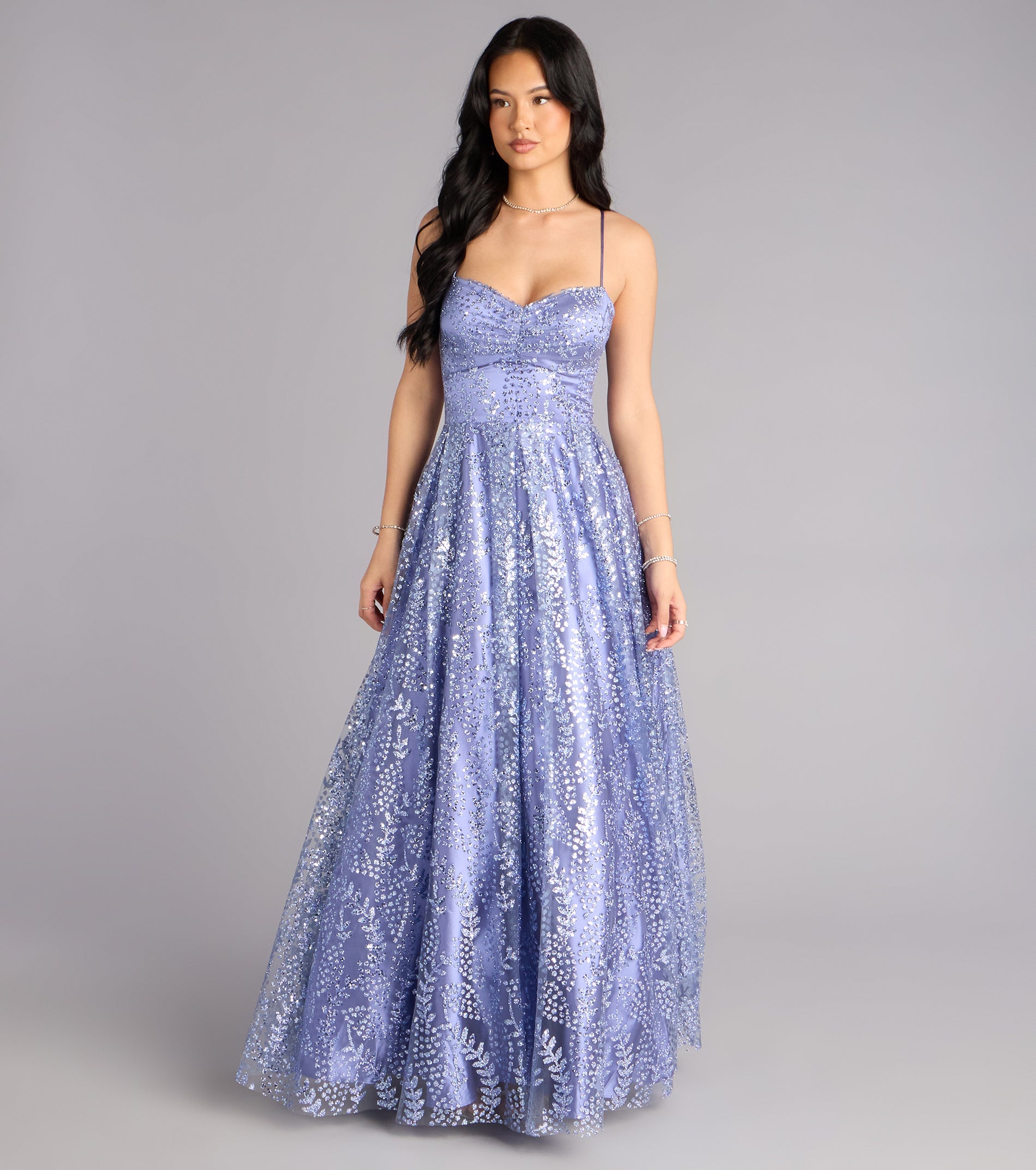 Abby Glitter Lace-Up Ball Gown